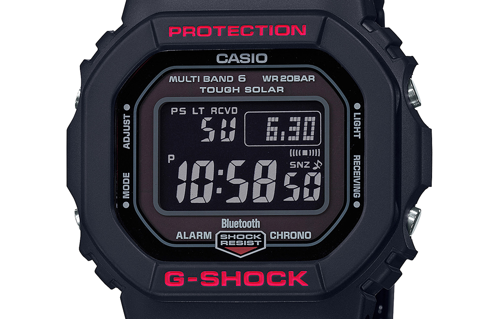 G-SHOCK GW-B5600HR-1JF　純正ベゼル、ファインレジンバンド G-SHOCKの新作！ 新構造のバンドを採用した、スクエアデザインの5600