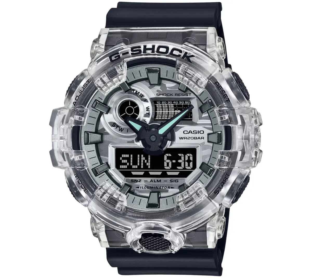 8月発売の新作【Ｇ-SHOCK】モノトーンのカモフラージュ柄とスケルトン