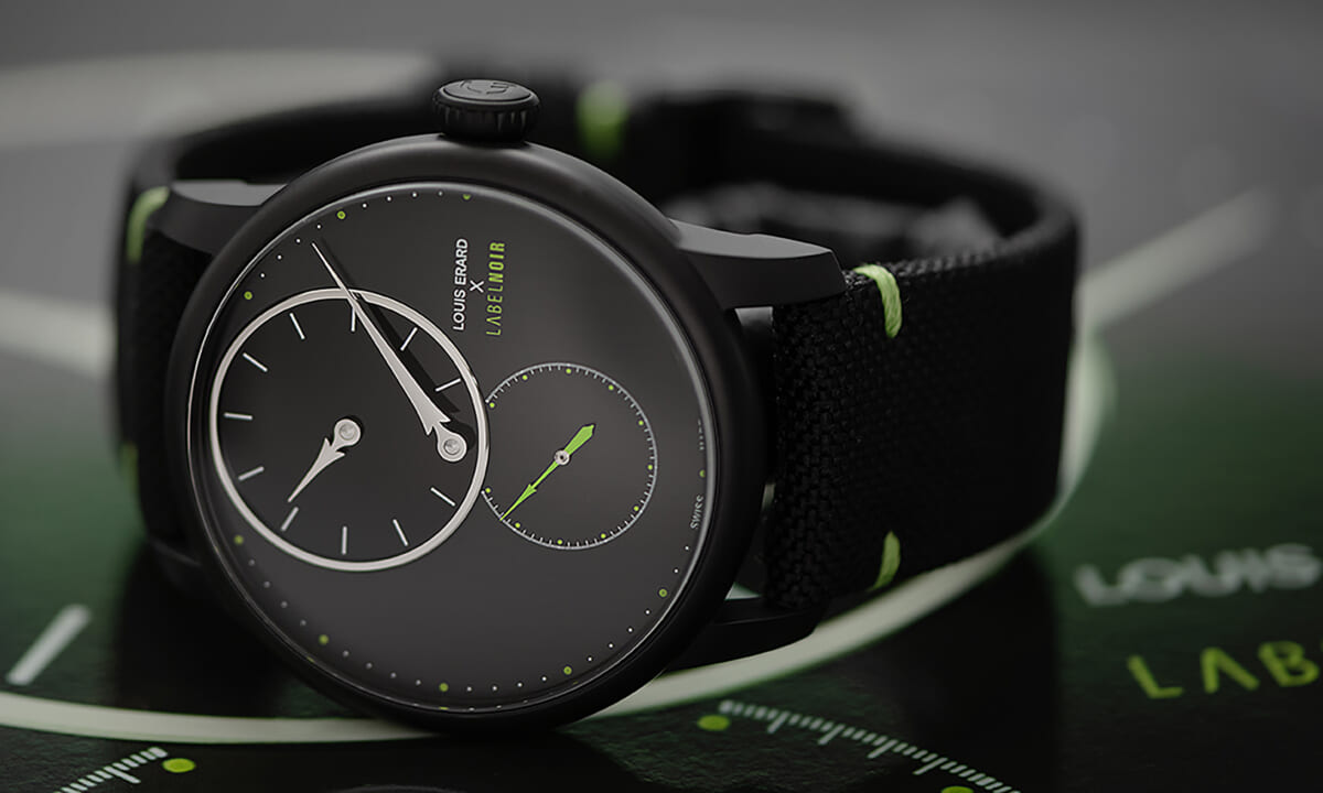 ブラックにグリーンが映えるレギュレーターウオッチ【ルイ・エラール