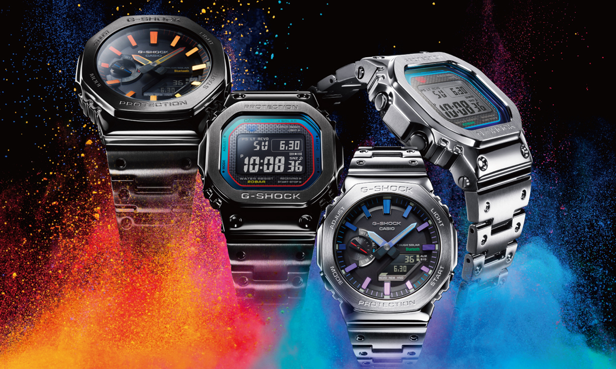 【美品・保証付】G-SHOCK GM-B2100BPC フルメタル G-SHOCK】マルチカラーとグラデーションを施したフルメタルモデルが