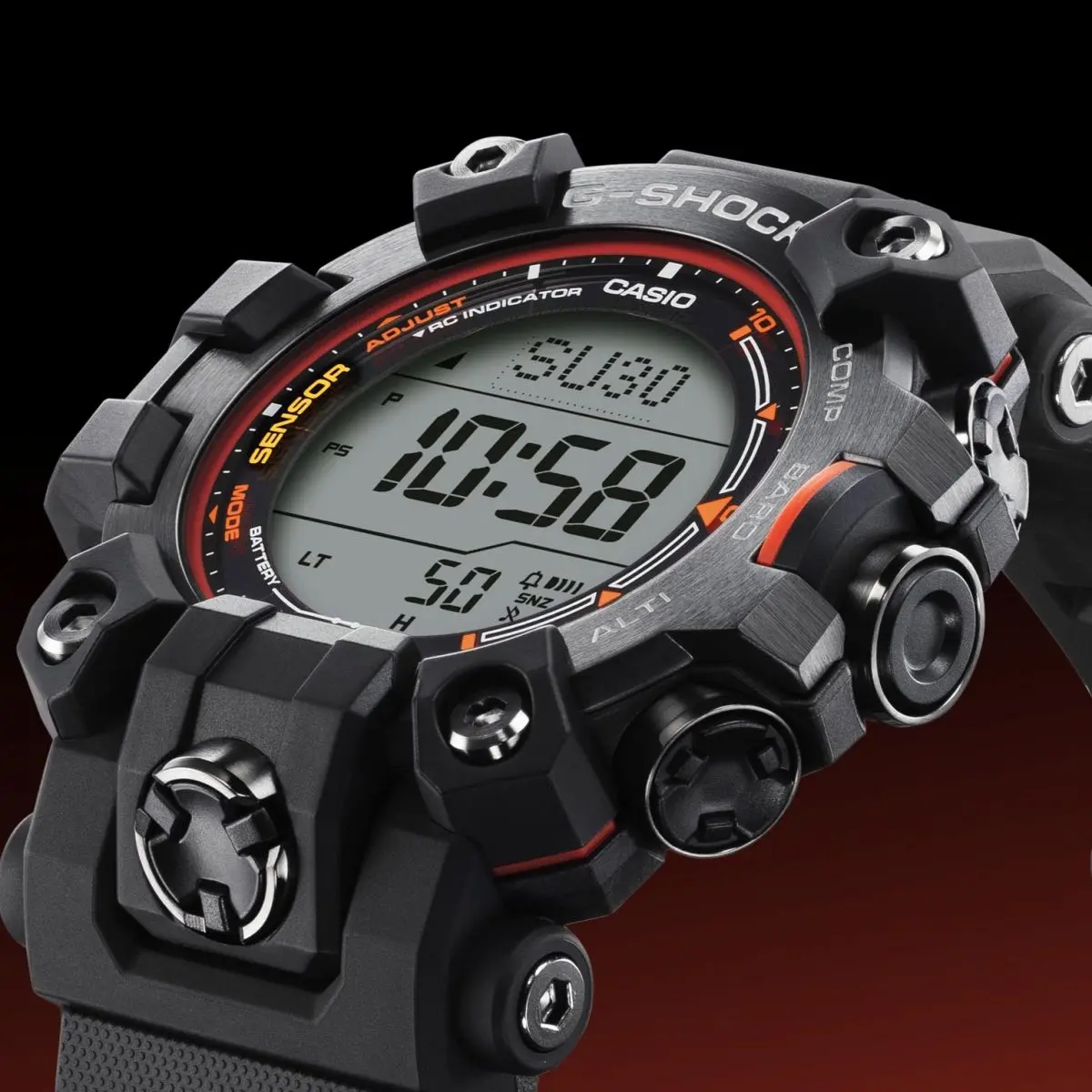G-SHOCK MASTER OF G ブラック/オレンジ G-SHOCK】ブラックボディにオレンジが映えるMASTER OF Gの新作