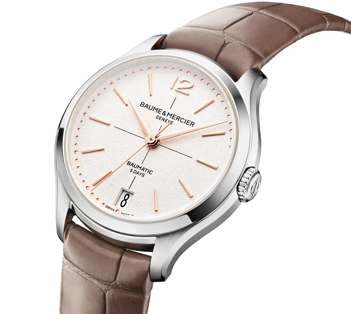 ボーム＆メルシエ　純正メタルブレスレット　BAUME & MERCIER 39mm径ケースに快適な着け心地の新開発ブレスレットを採用