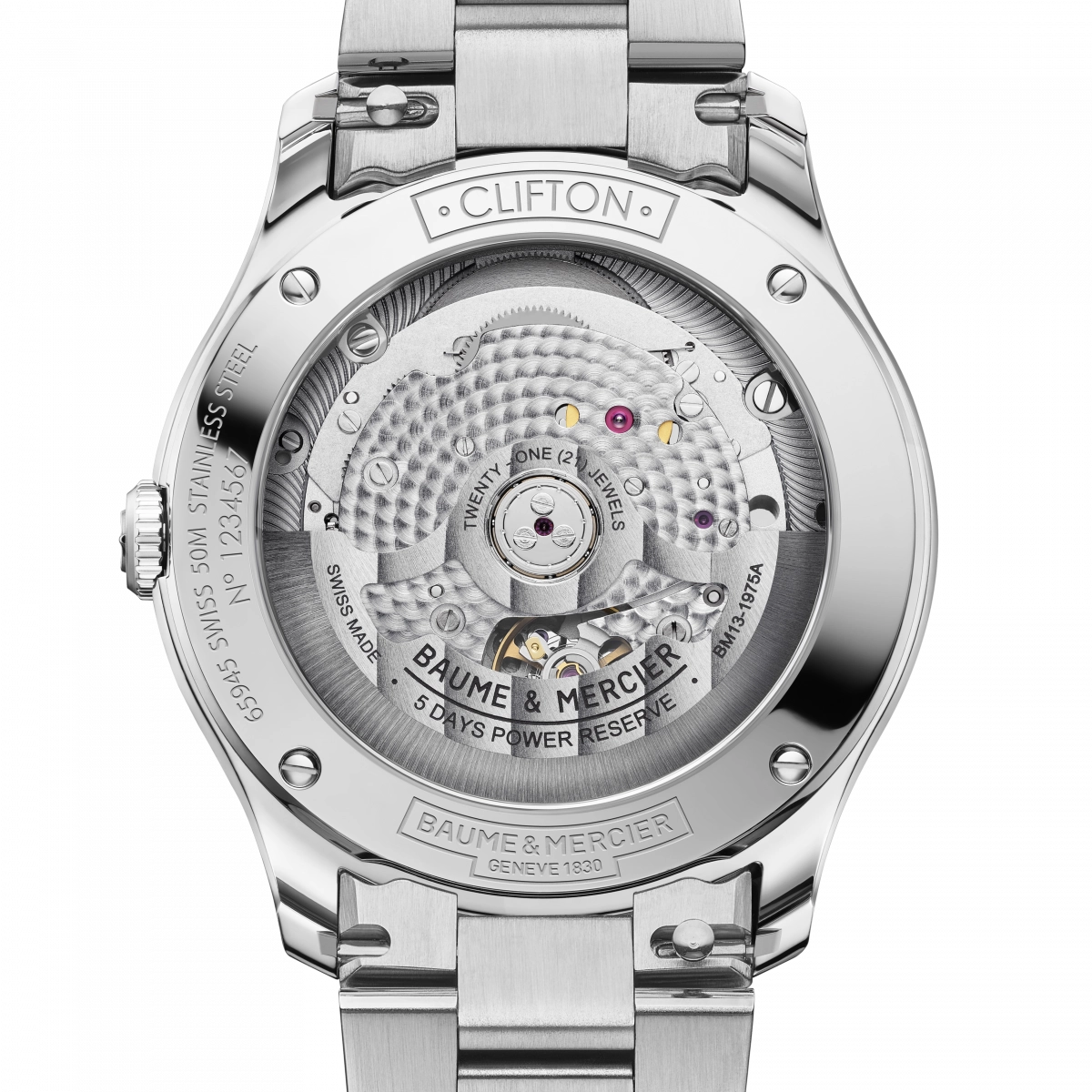 ボーム＆メルシエ　純正メタルブレスレット　BAUME & MERCIER 39mm径ケースに快適な着け心地の新開発ブレスレットを採用