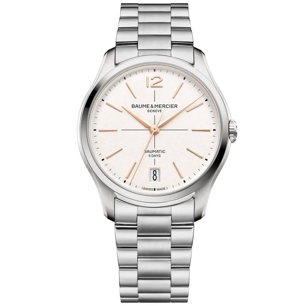 ボーム＆メルシエ　純正メタルブレスレット　BAUME & MERCIER 39mm径ケースに快適な着け心地の新開発ブレスレットを採用
