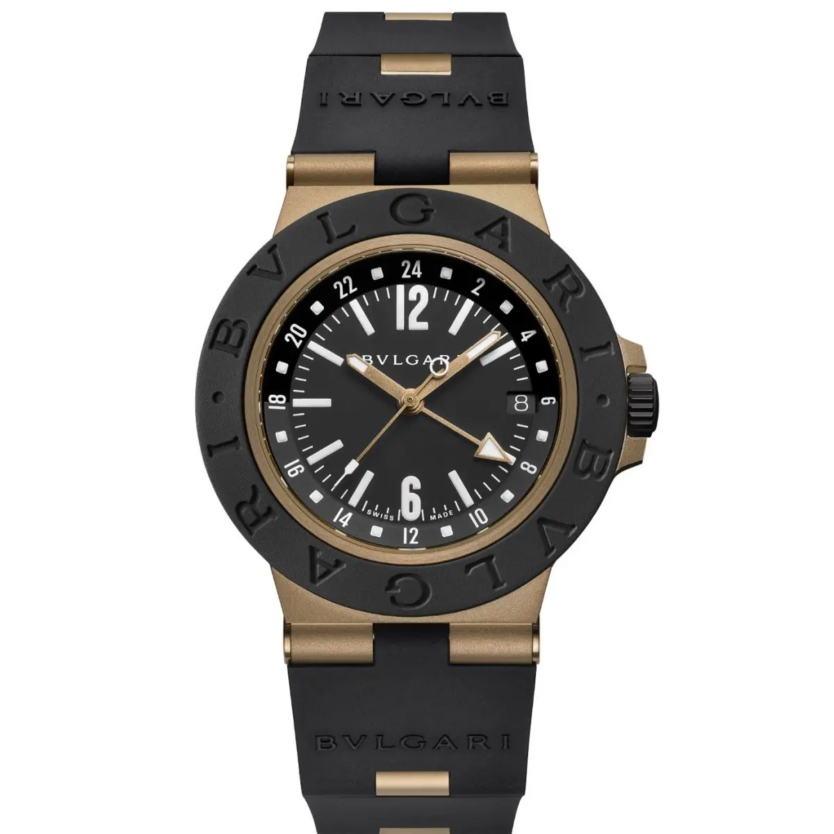 新品未使用　ソレイユブルロン ブロンズを採用した「ブルガリ アルミニウム」のGMTウオッチ＆クロノ