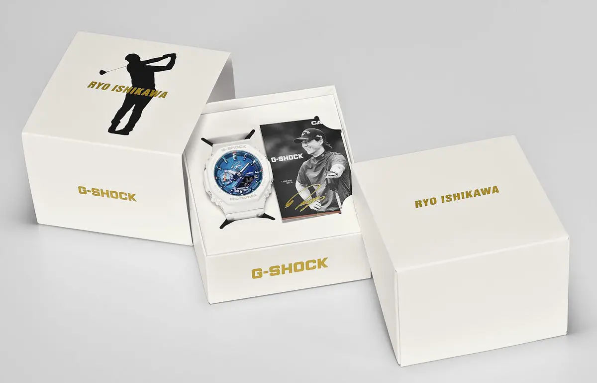 ブルーのスケルトン文字盤が新鮮！ プロゴルファー石川遼選手との