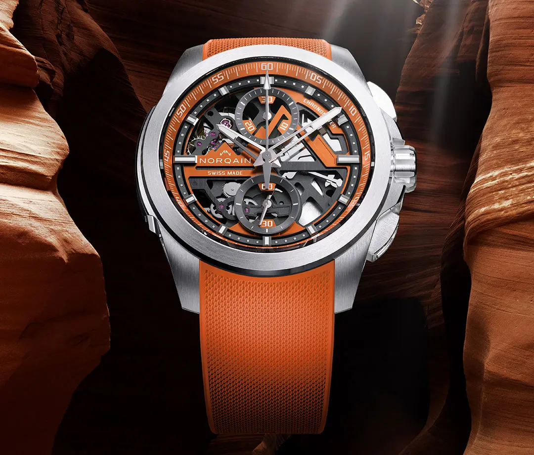 何かカッコいい オレンジバンドのクロノグラフ インビクタ 腕時計