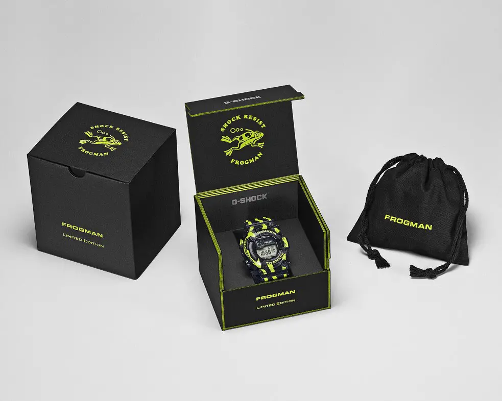 ビー玉のお京　フロッグマン　ヤドクガエル　GW-8200TPF-1JR 12月5日発売》G-SHOCK フロッグマン ミスジヤドクガエル 縦縞模様 蛍光