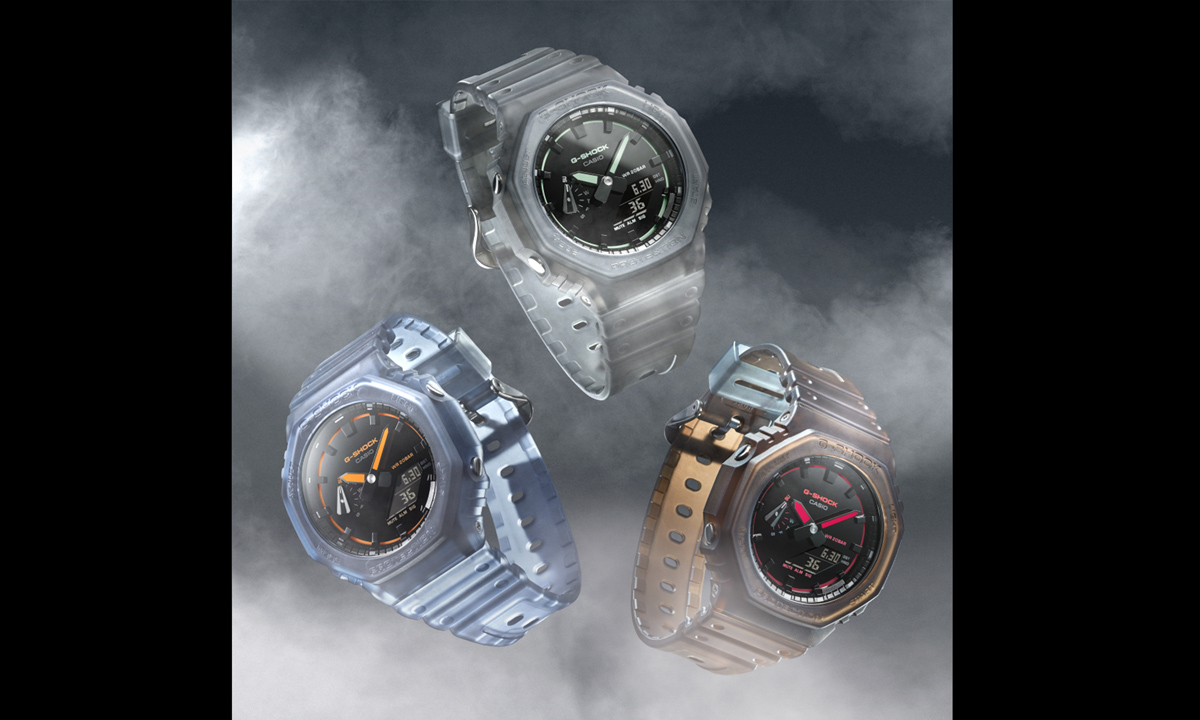 新作G-SHOCK〉音楽と夜にインスパイアされたスモークライトデザインの