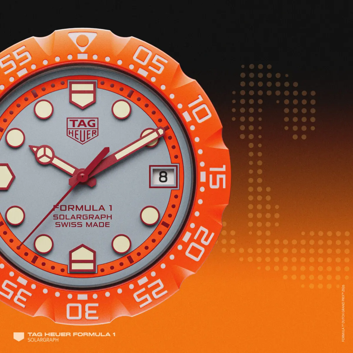 ✨TAGHEUER✨タグ・ホイヤー✨964-013✨オレンジ文字盤✨腕時計✨ ザントフォールト・サーキットの熱狂と先進技術が融合した腕時計「タグ